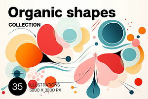 Organic shapes. 35 images, a Decorative Illustration by Handmadefont