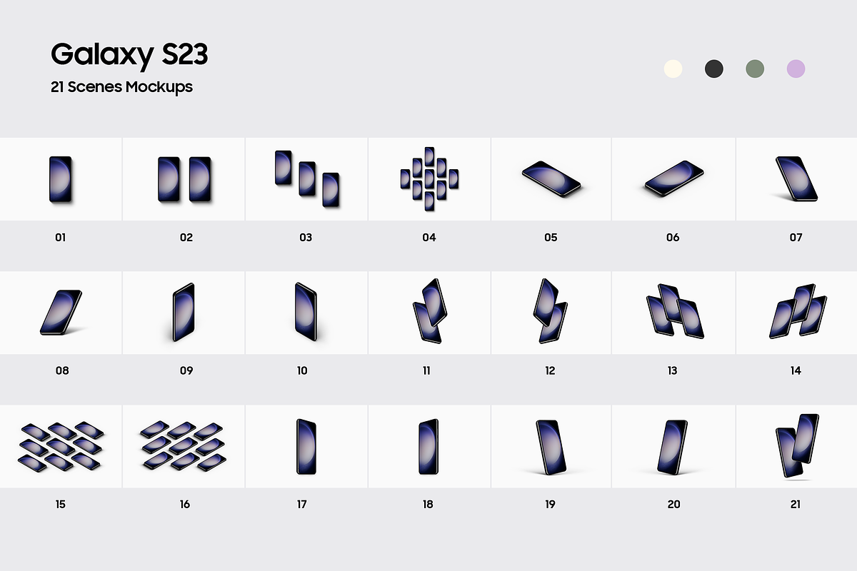 Galaxy S23 - 21 Mockups Scenes, an Android Mockup by Asylab (Photo 2 of 40)
