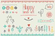 Happy birds graphic elements, a Decorative Illustration by totokumi (Thumbnail 2 of 2)