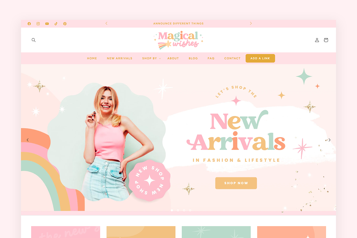 Pastel Rainbow Shopify Theme, a Shopify Template by Design Pixie (Photo 2 of 11)
