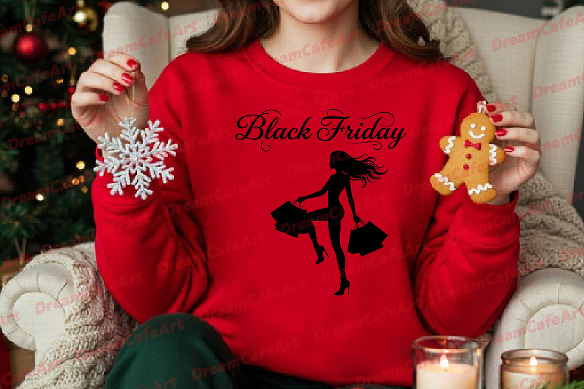 Black Friday Shopping Girl PNG, an Illustration by DreamCafeArt (Photo 3 of 4)