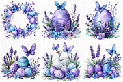 Watercolor Purple Easter Clipart, an Illustration by Craft Nest (Thumbnail 6 of 9)