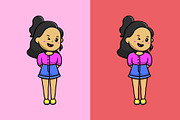 Cute Girl Standing, a Person Illustration by Artstorystudio (Thumbnail 2 of 3)