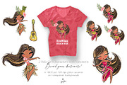 Hula Girls Tropical Hawaii Clipart, an Animal Illustration by KaramfilaS (Thumbnail 2 of 8)