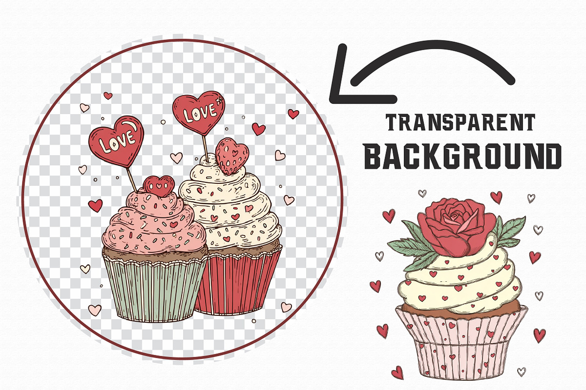 Valentine Cupcakes Clipart, an Illustration by Libby Wishes (Photo 6 of 6)
