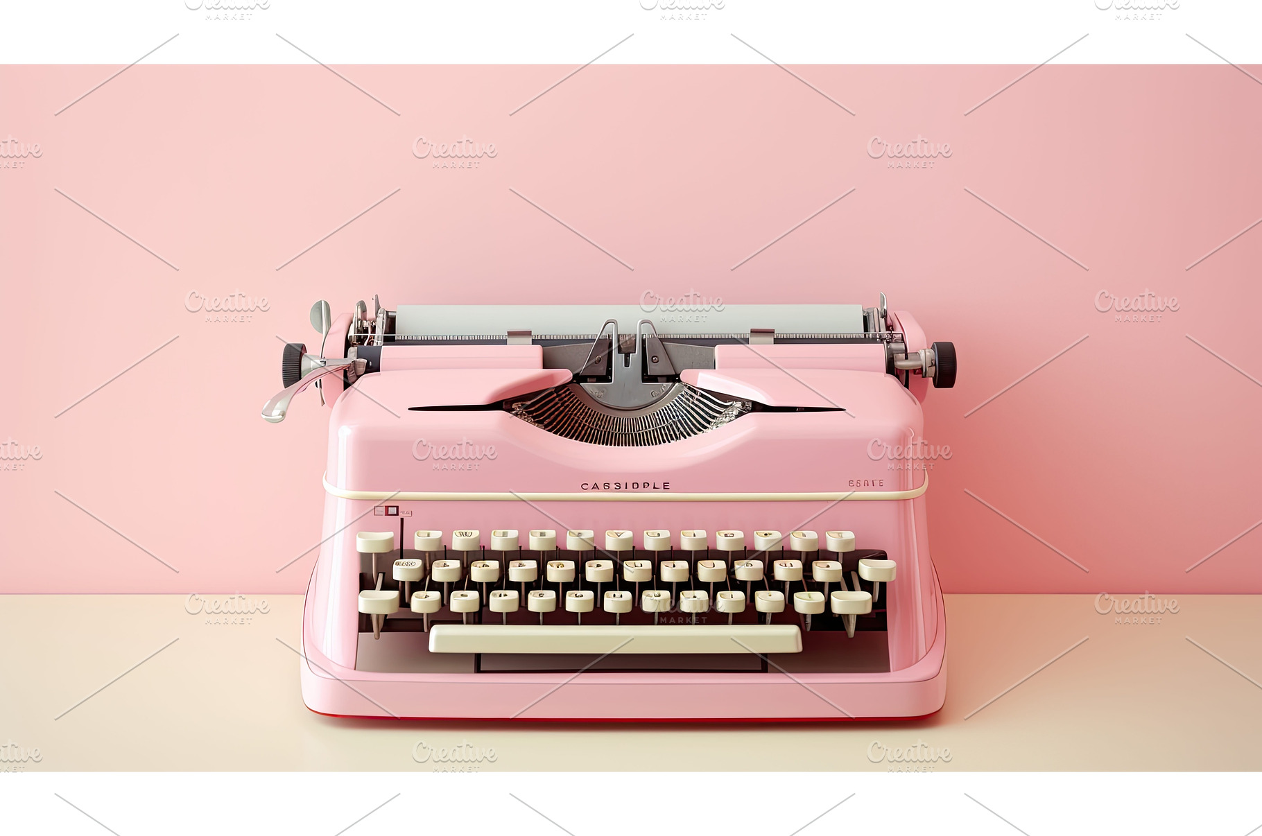 pastel typewriter pink ai generated, an Arts & Entertainment Photo by pikepicture