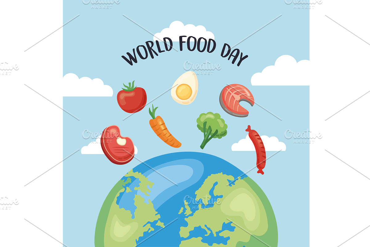 world food day poster, a Food Illustration by studiogstock