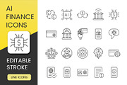AI Finance Icon Set, an Outline Icon by Grand Design (Thumbnail 1 of 3)