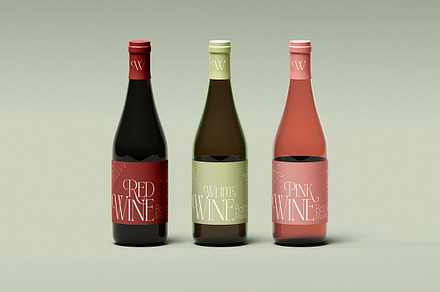 Wine Bottle Mockup Set, a Product Mockup by McLittle Stock