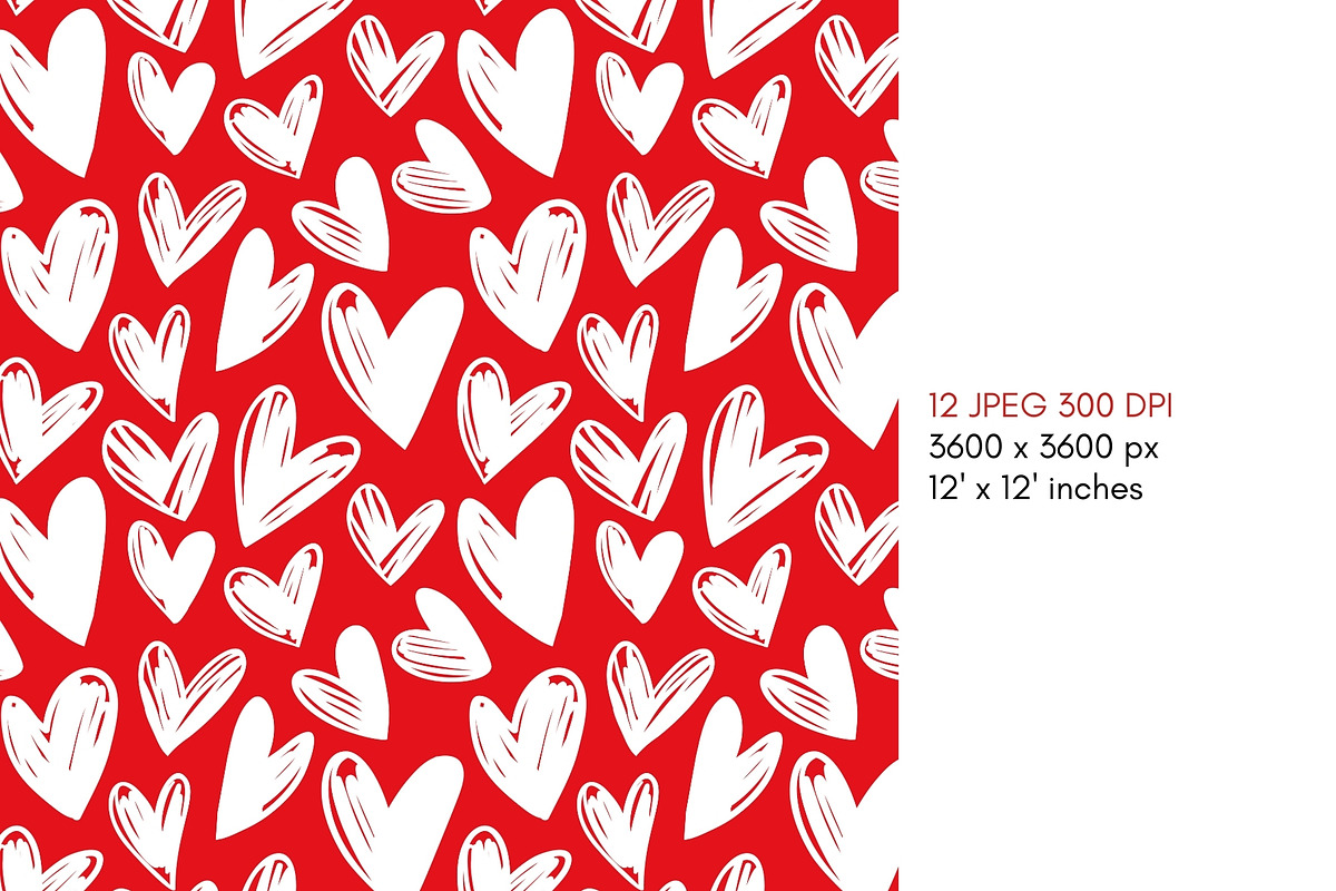 Red Hearts Valentines Day Papers, a Pattern Graphic by ilonitta (Photo 6 of 10)