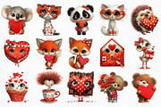 Kawaii Valentine Clipart Bundle, an Illustration by Craft Nest (Thumbnail 5 of 10)
