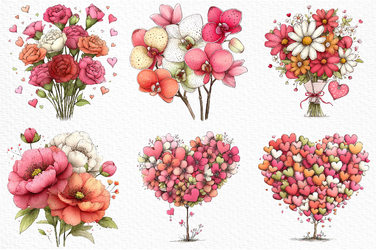 Whimsical Valentine’s Day Flowers, an Illustration by Craft Nest (Photo 8 of 11)