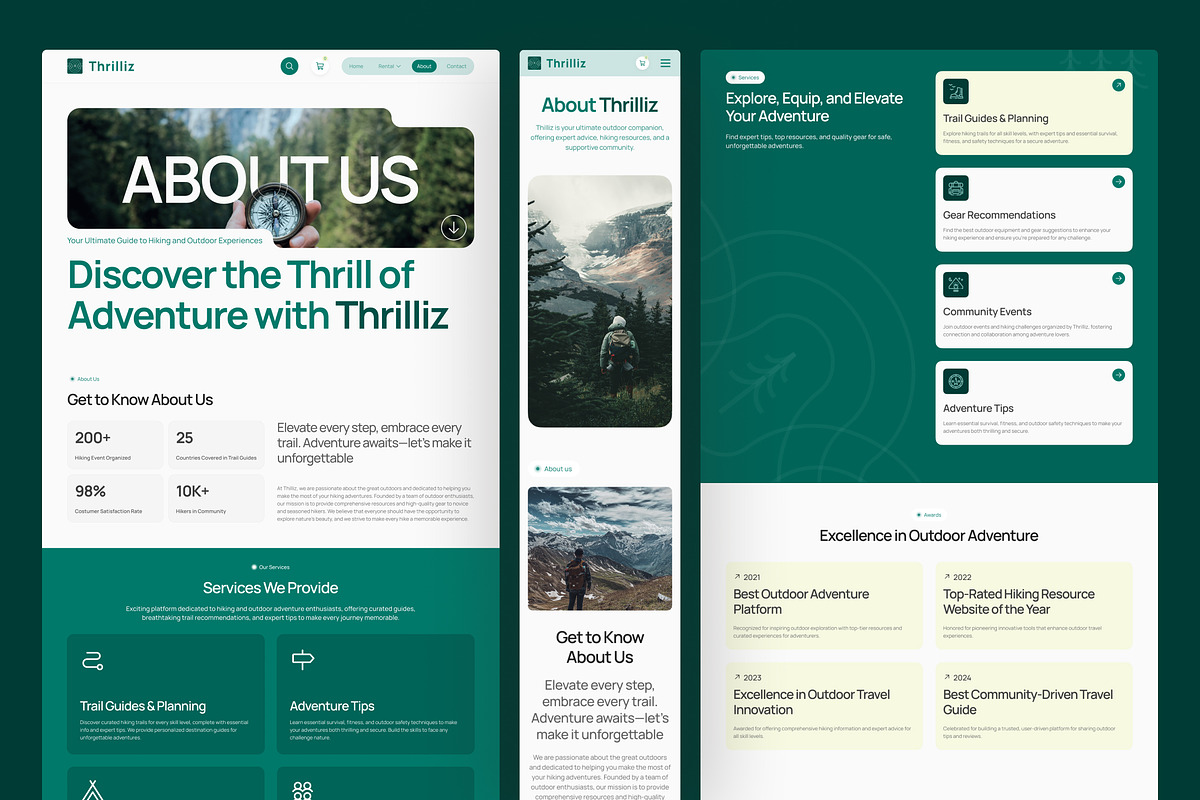 Hiking & Outdoor Activities Website, an UI Kit Template by peterdraw (Photo 3 of 7)