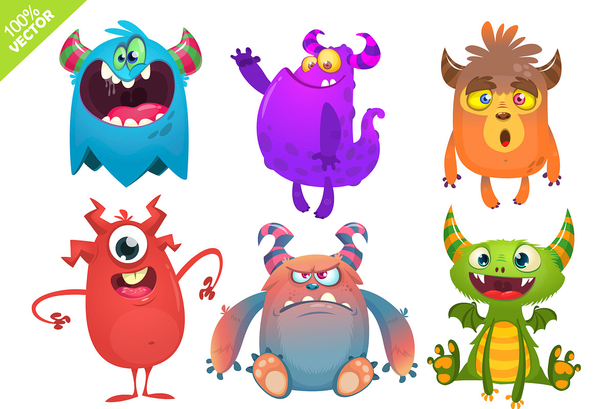 Doodle Creatures - 6 Cute Monsters, a Decorative Illustration by D R A W K M A N (Photo 5 of 5)