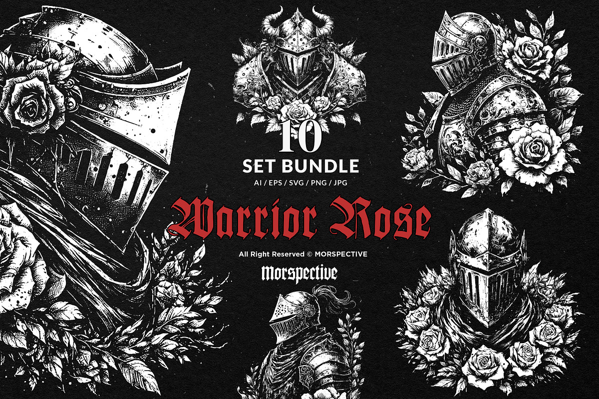 10 Bundle Dark Art Warrior Knight, an Illustration by Morspective (Photo 1 of 7)