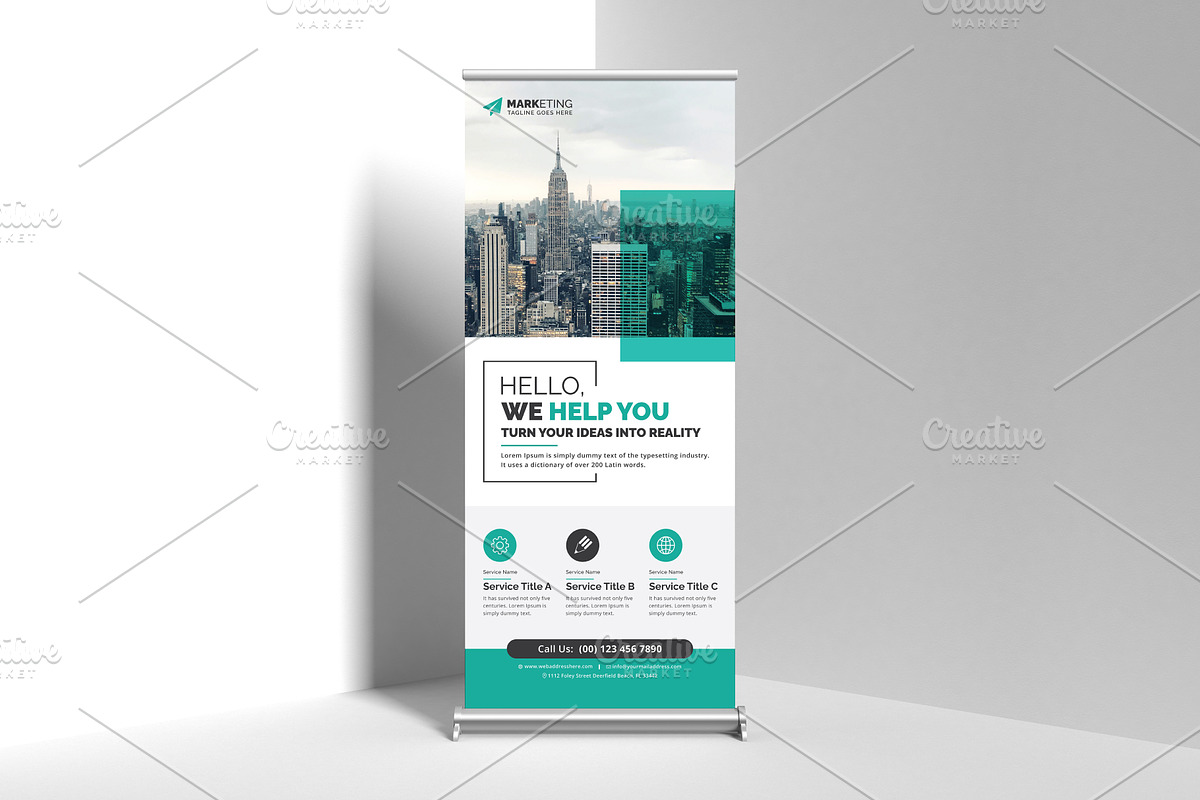 Corporate Roll Up Banner, a Stationery Template by GraphicsBurg (Photo 4 of 4)