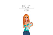 Mom & Baby Portrait Clip Art, a Person Illustration by Lauren Lesley Studio (Thumbnail 11 of 33)