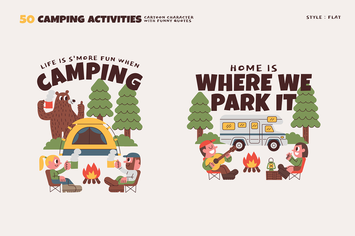 50 Camping Activities, an Illustration by monkik (Photo 15 of 21)