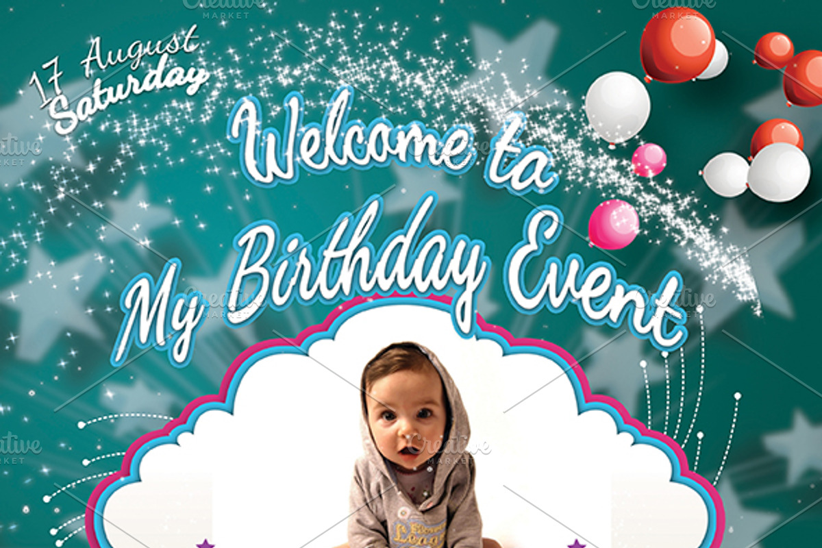 Kid Birthday Event Flyer, a Flyer Template by zheksha (Photo 2 of 2)