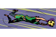 The goalkeeper catches the ball, a Sport Illustration by rogistok (Thumbnail 1 of 3)