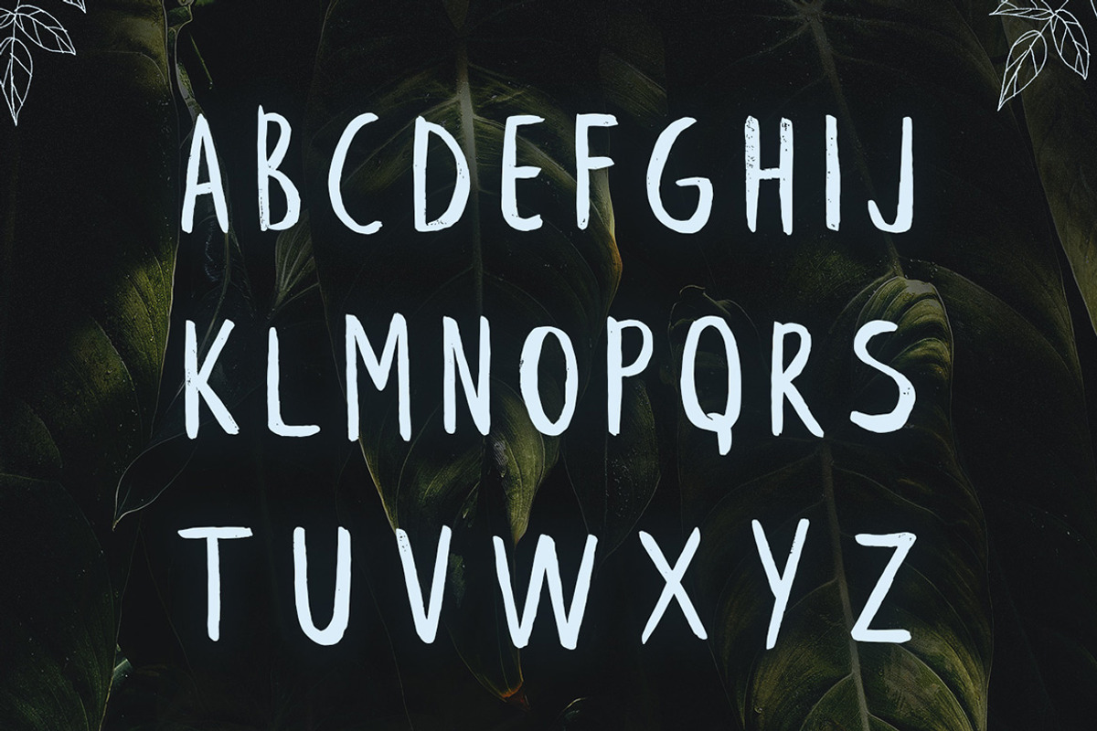 Leafy Brush Font preview 4