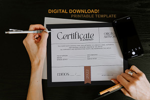 Certificate Of Authenticity Template