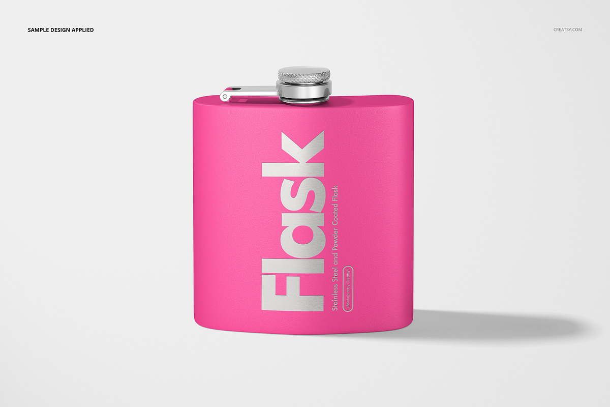 S.Steel & Powder Coated Flask Mockup, a Cups & Container Mockup by creatsy5 (Photo 5 of 9)