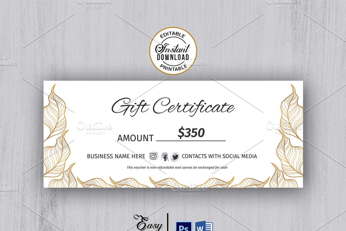 Modern Gift Certificate Templates v1, a Card Template by Madhabi Studio (Photo 1 of 3)