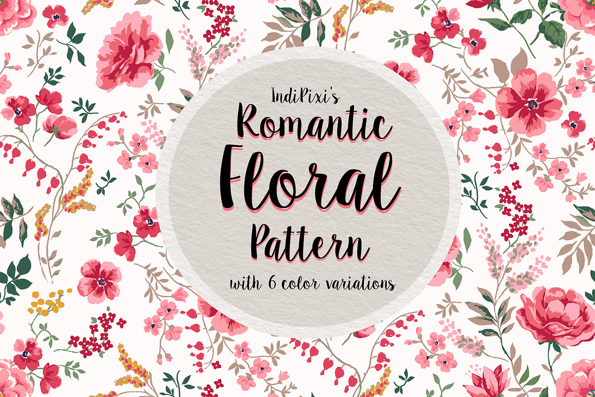 Romantic Floral Patterns, a Pattern Graphic by IndiPixi