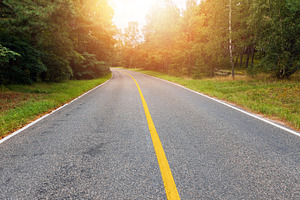 Empty country road at sunset, a Nature Photo by BOOCYS