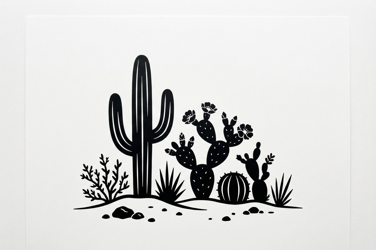 60 Desert Cactus Floral Silhouette, a Seasonal Illustration by Amazin_art (Photo 6 of 34)