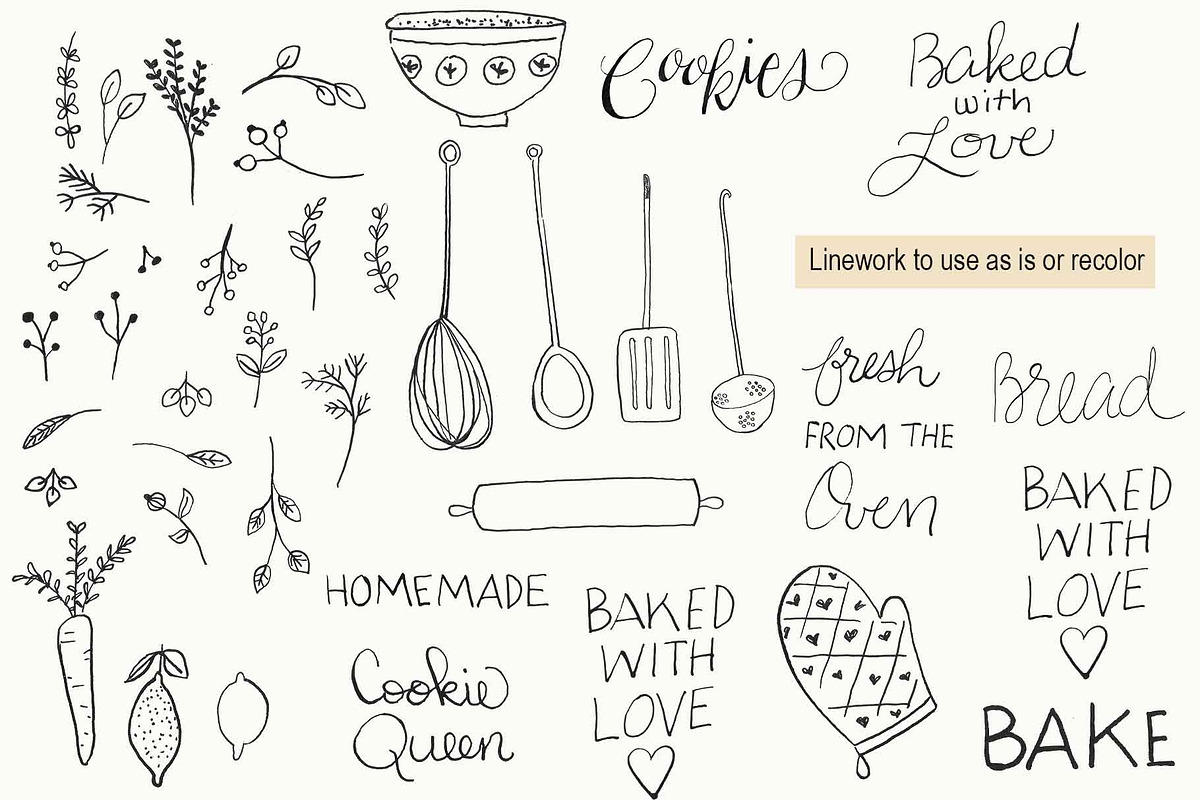 Homemade Cookies Watercolor, a Food Illustration by Bridgett Stahlman Design (Photo 3 of 8)