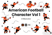 American Football Character Vol 1, a Sport Illustration by SLAB! Design (Thumbnail 1 of 3)