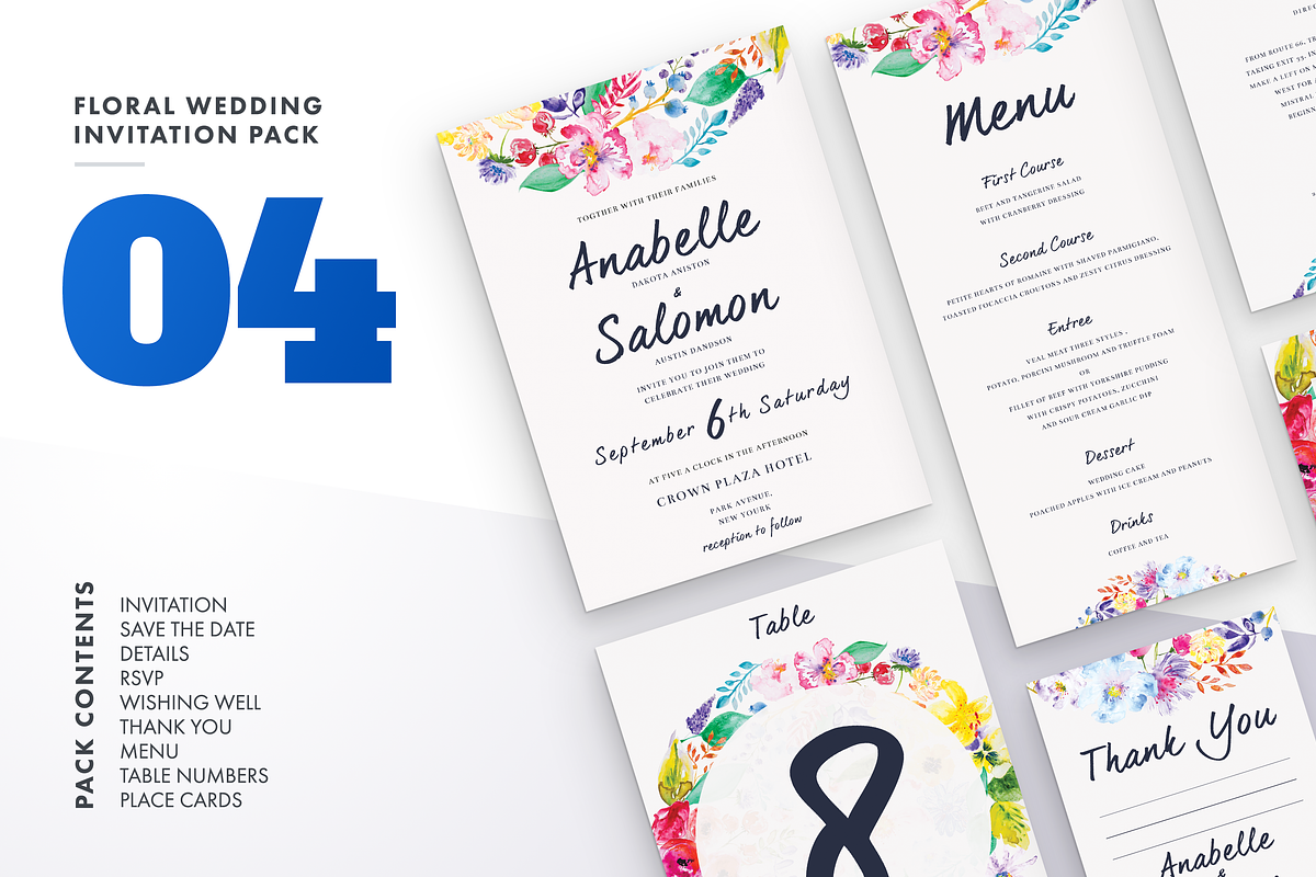 Floral Wedding Invitation Bundle, an Invitation Template by LovePowerDesigns (Photo 8 of 17)