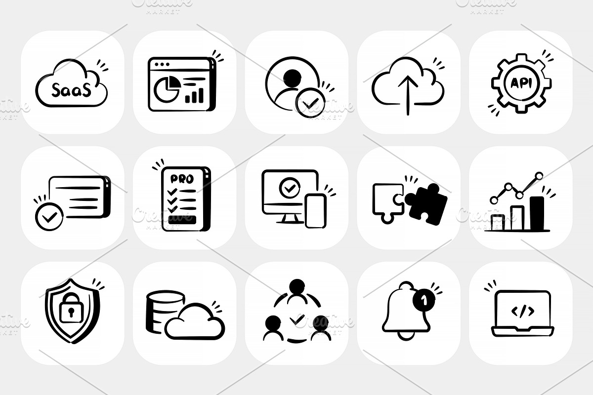 Hand-Drawn Doodle Icons Bundle, an Outline Icon by Creative Graphics (Photo 16 of 16)