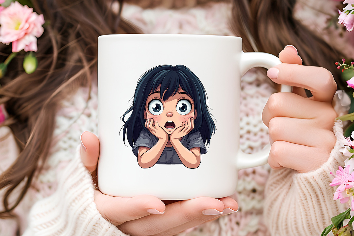 Cute Girl with Emotion Clipart, an Illustration by RobertsArt (Photo 4 of 7)