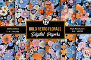 Bold Retro Flowers Seamless Pattern, a Pattern Graphic by Creative Store (Thumbnail 1 of 5)