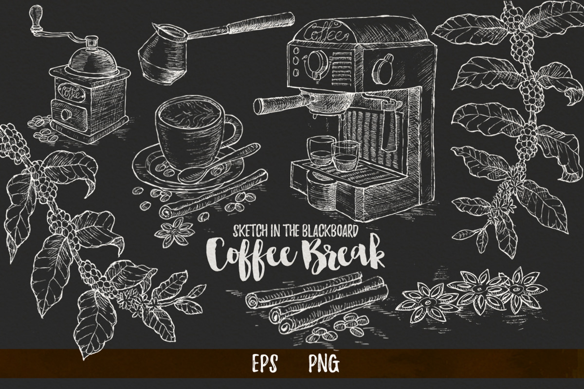 Watercolor Break Time Coffee, a Food Illustration by Graphobia (Photo 4 of 12)