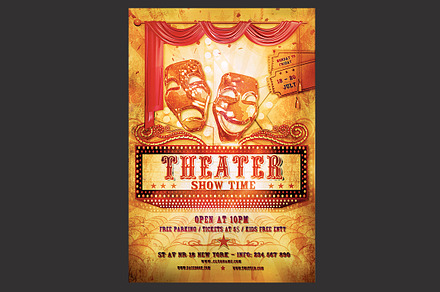 Theater Flyer Template, a Flyer Template by DSGraphicDesign