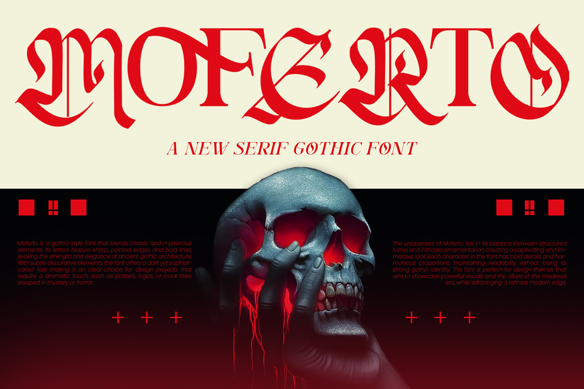Moferto - Ghotic Serif Font, a Serif Font by Favo Write (Photo 1 of 11)