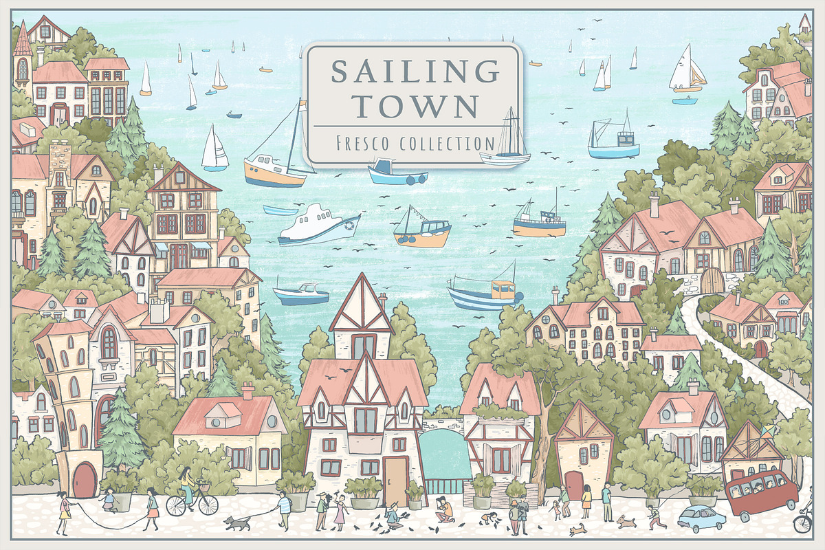 Fresco collection Sailing Town, a Wallpaper Graphic by Natalia0307 (Photo 1 of 14)