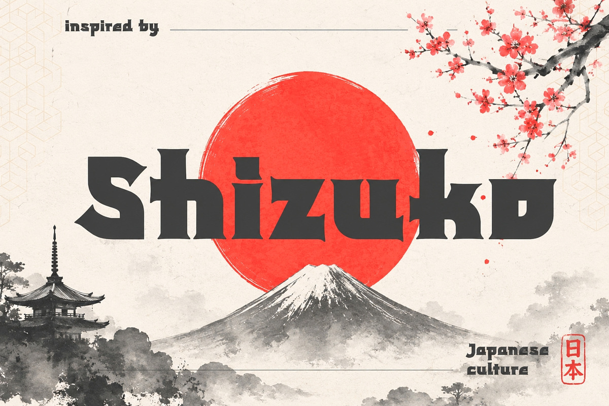 Shizuko - Modern Japanese Display, a Serif Font by HipFonts (Photo 1 of 8)