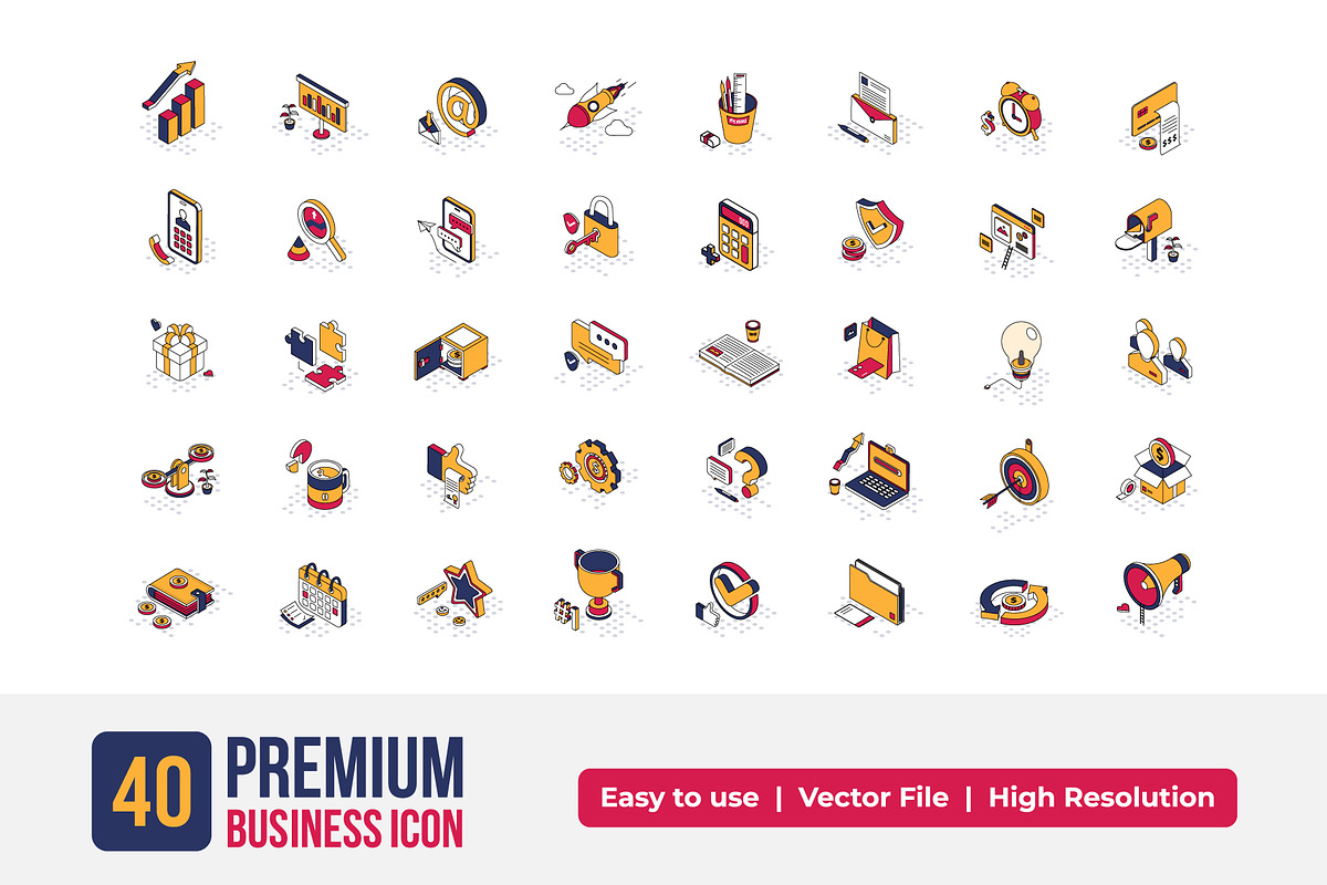 Business Isometric Icons, an Icon by reseven std
