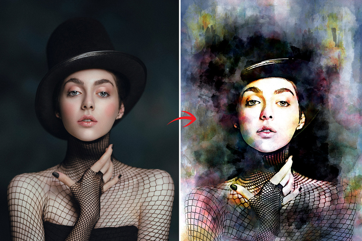 Portrait Painting Watercolor Photo, an Action Add-On by Photoshop Action (Photo 9 of 22)