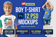 Realistic Kids Boy T-Shirt Mockups, a Shirt Mockup by Hi, Mock-Up! (Thumbnail 1 of 12)