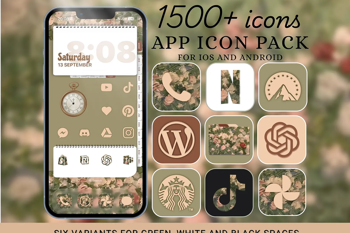 Vintage Romance iPad & iPhone Theme, a Wallpaper Graphic by BeeRubby (Photo 7 of 9)