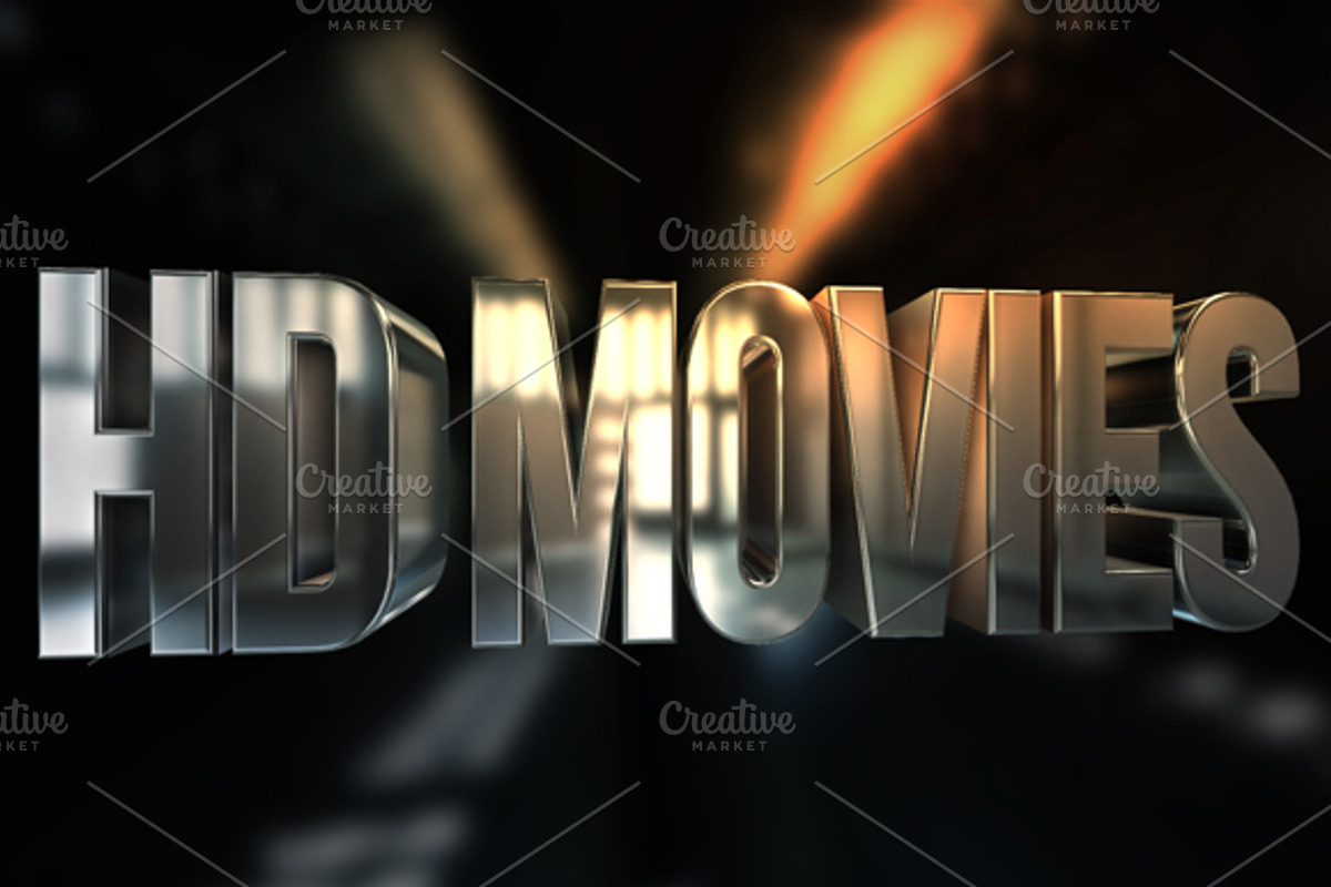 HD Movies 3D Text