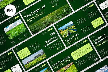 Green Modern Agriculture PPT, a Presentation Template by graphicook