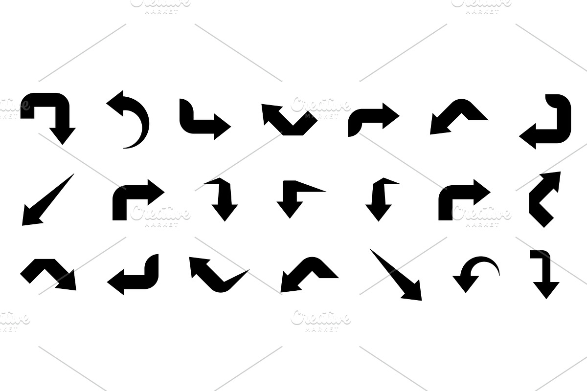 Set of black arrow icons, an Object Illustration by Things for designers