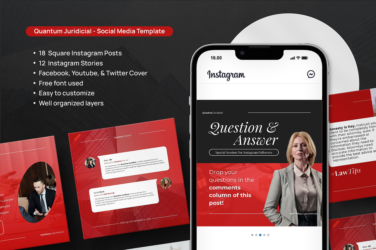 Law Firm Social Media Kit, a Social Media Template by prajapixels (Photo 2 of 6)